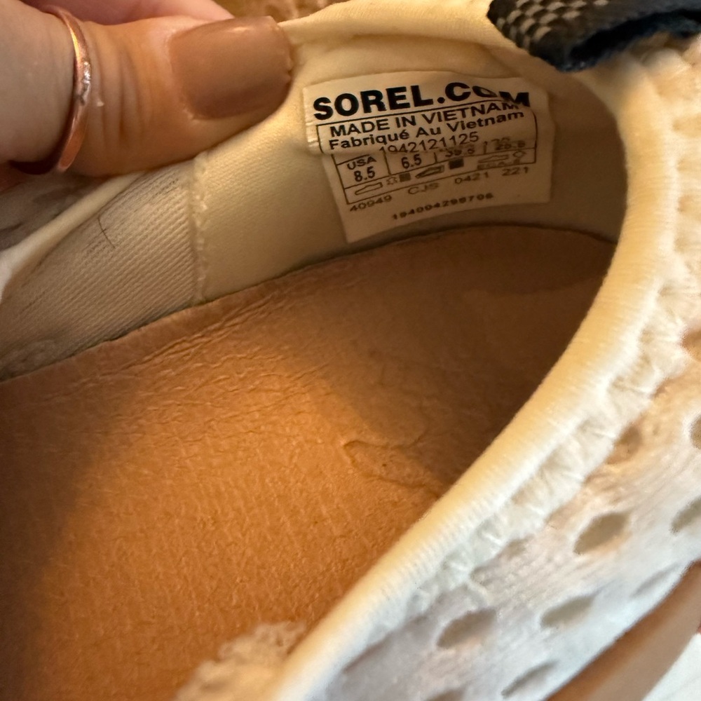 Sorel Women's White, Black & Tan Slip-On Sneakers - Picture 7 of 15